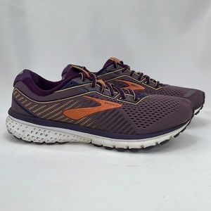 Brooks Womens Ghost 12 Running Shoes purple and orange size 8.5